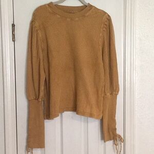 NWT Free People Tasha Mustard Thermal Top